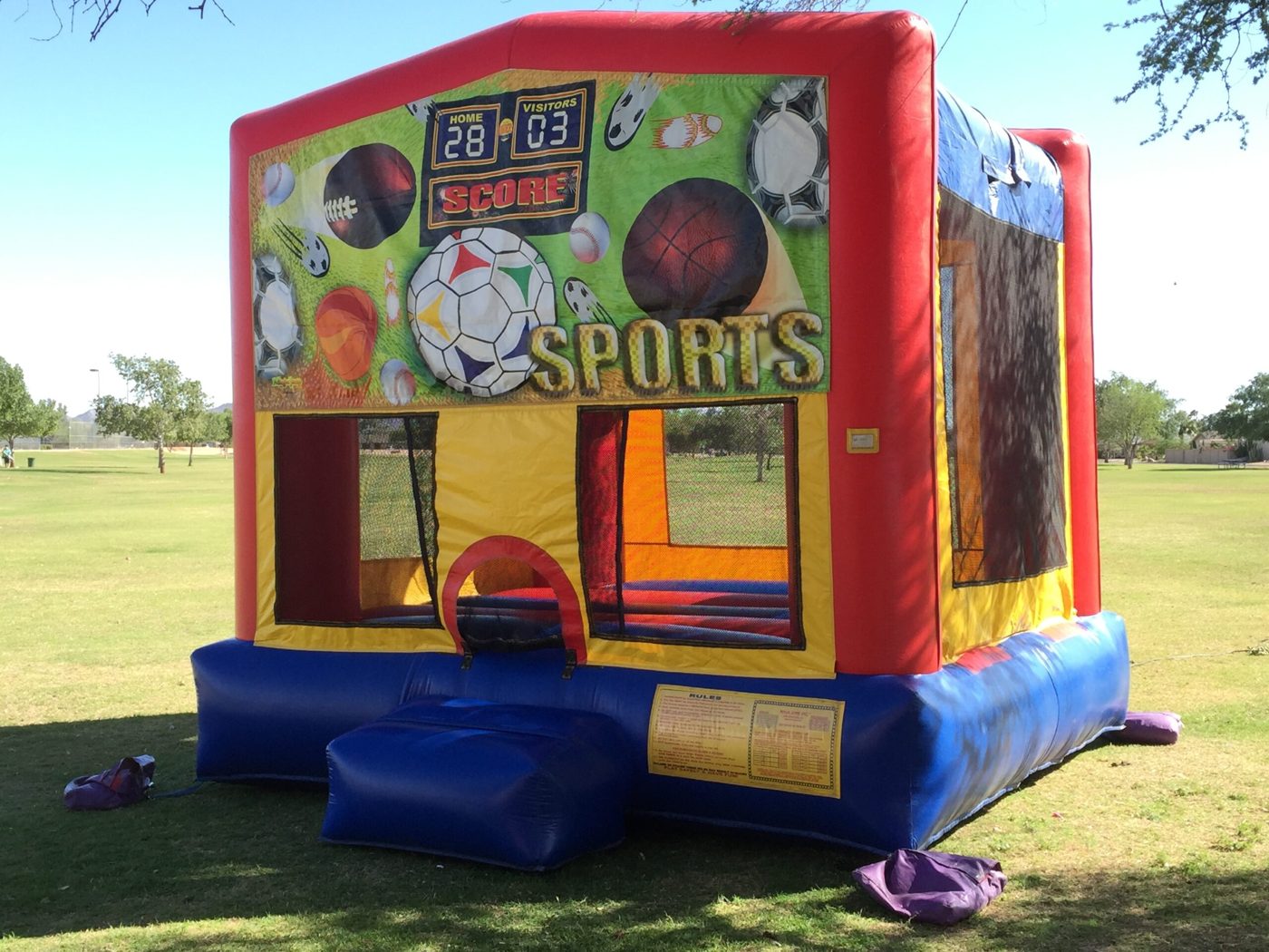 Sports-themed bounce house